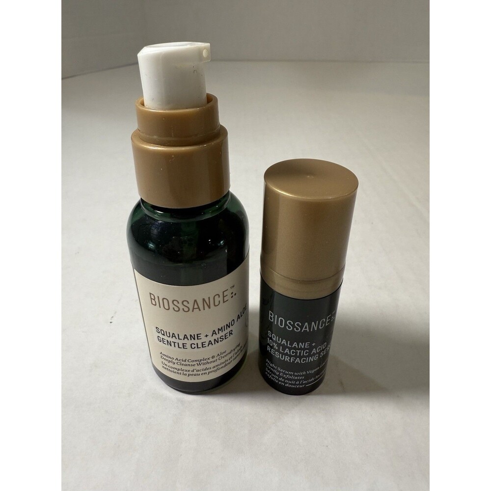 Biossance Squalane Gentle Cleanser 50ML & 10% Lactic Acid Resurfacing Serum 10ML